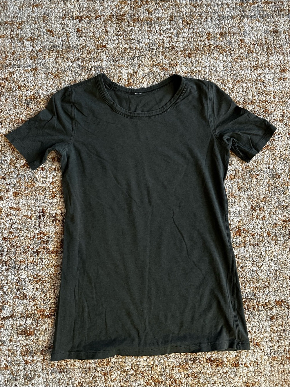 lululemon athletica Deep Olive Green Short Sleeve Crew Tee